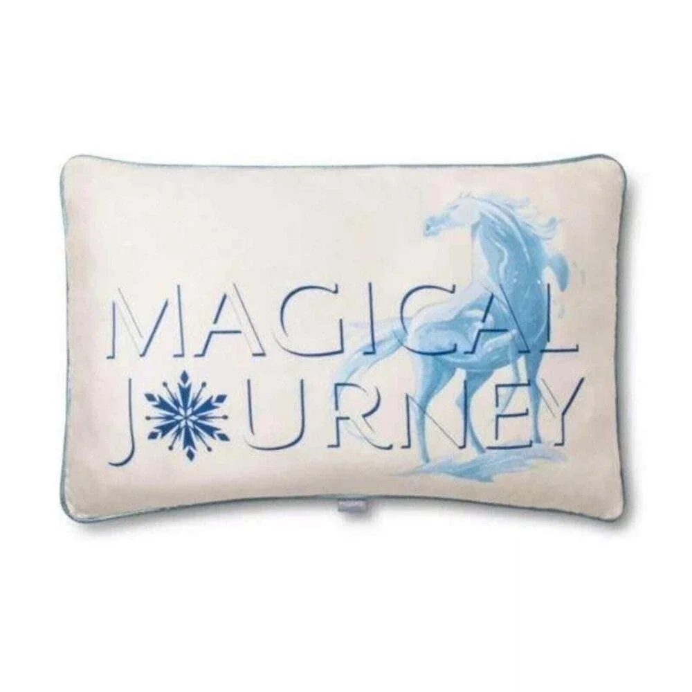 Frozen Decorative Pillow 24x15 Blue Sequins Magical Journey Horse Flip Sequin